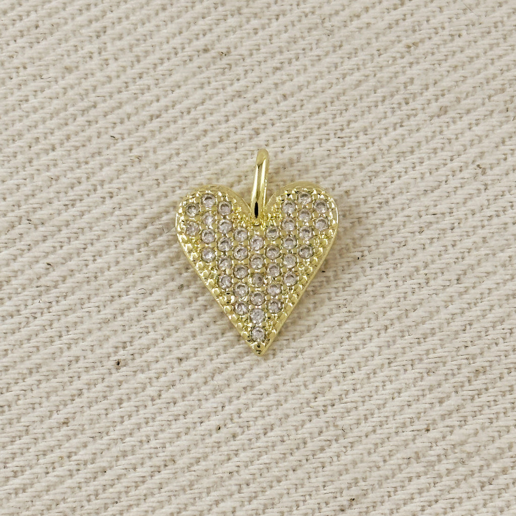 18k Gold Filled Colored CZ Heart Pendant