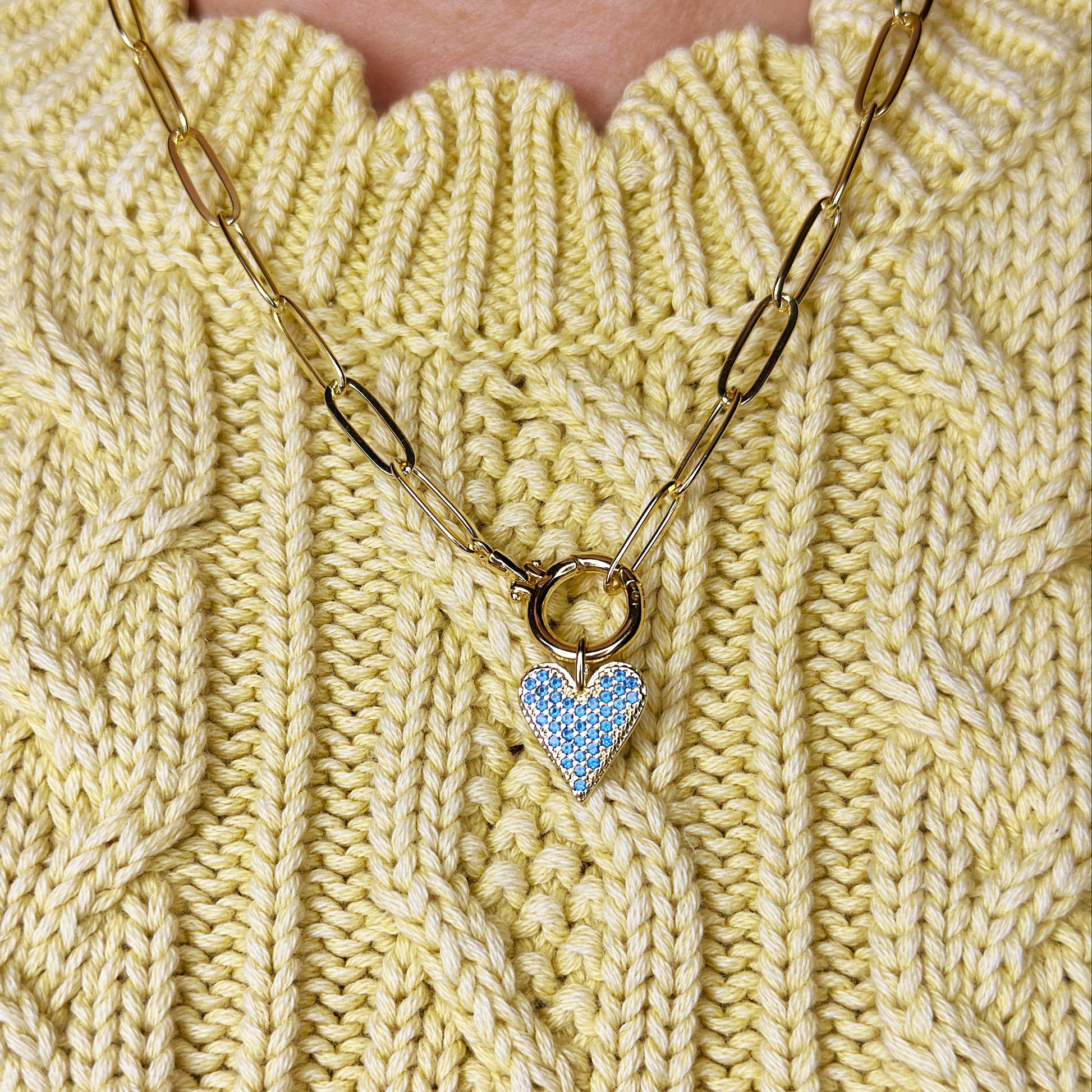 18k Gold Filled Colored CZ Heart Pendant