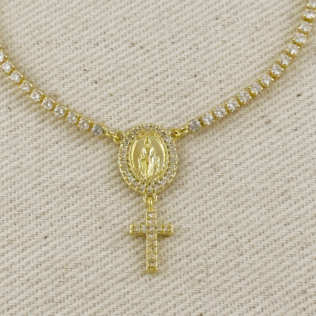 18k Gold Filled 2.0mm CZ Rosary Bracelet