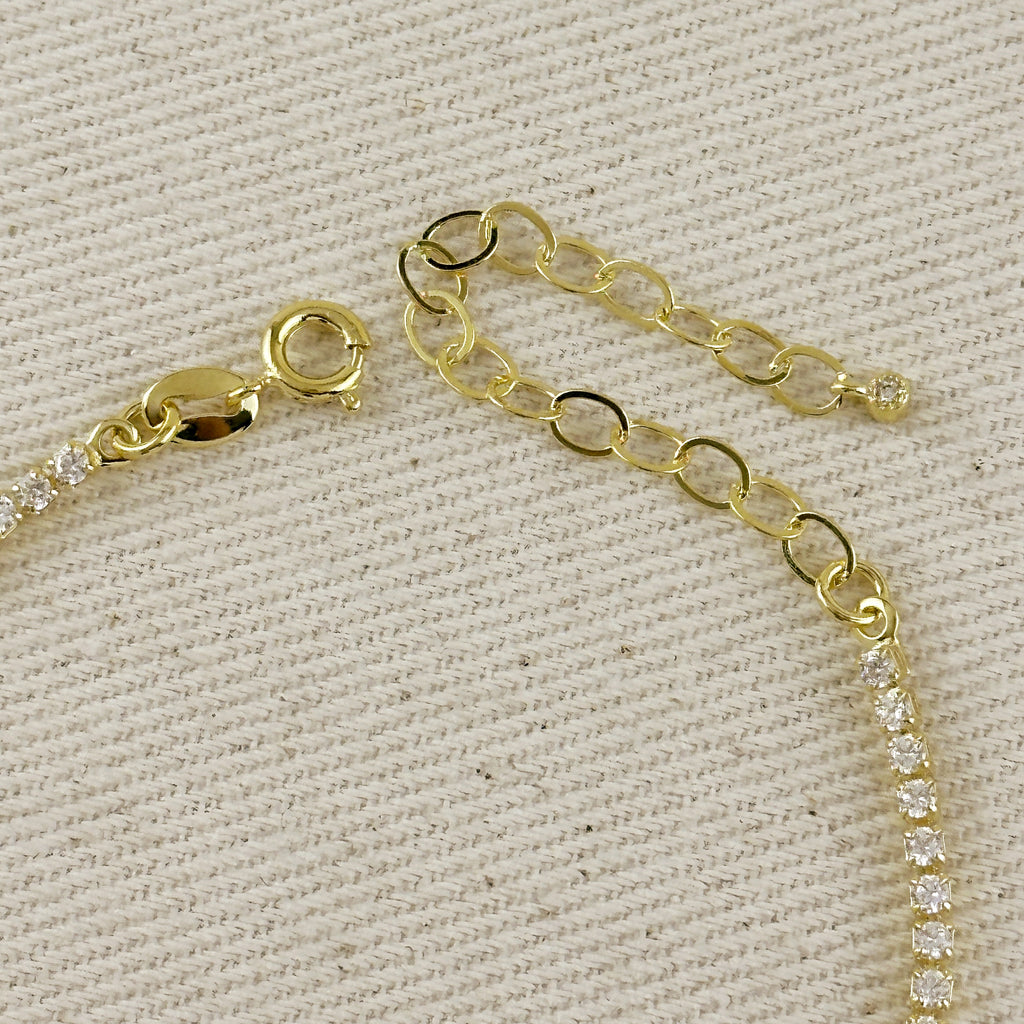 18k Gold Filled 2.0mm CZ Rosary Bracelet
