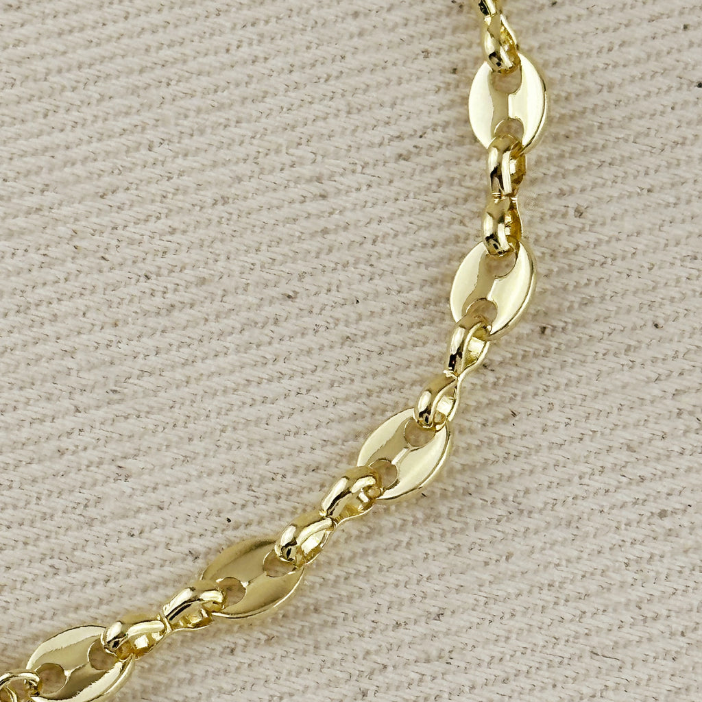 18k Gold Filled Cubic Zircon Accent Mariner Bracelet