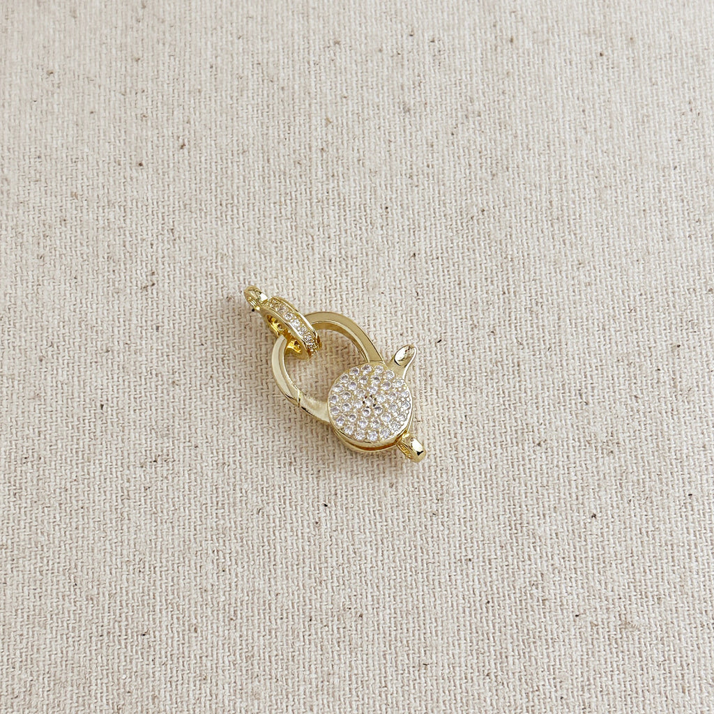 18k Gold Filled CZ Lobster Claw Clasp