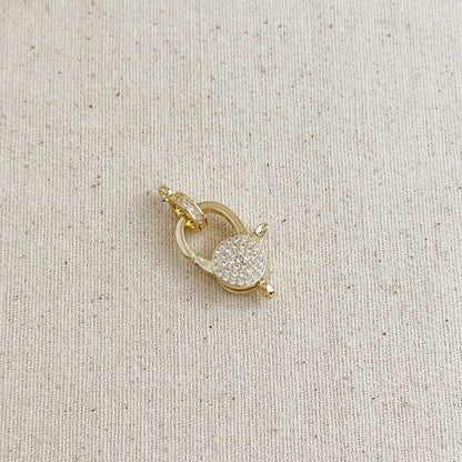 18k Gold Filled CZ Lobster Claw Clasp