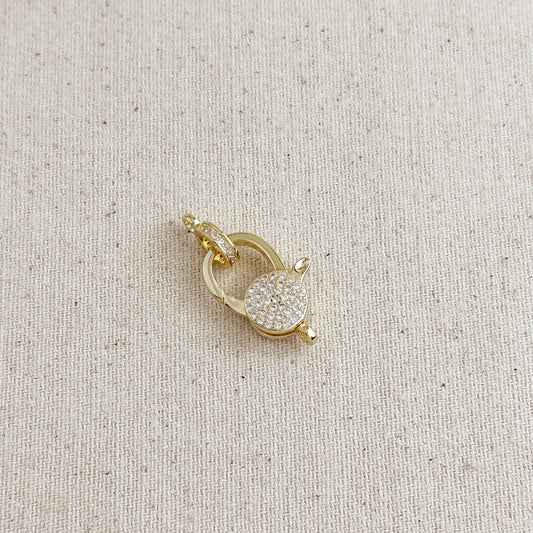 18k Gold Filled CZ Lobster Claw Clasp