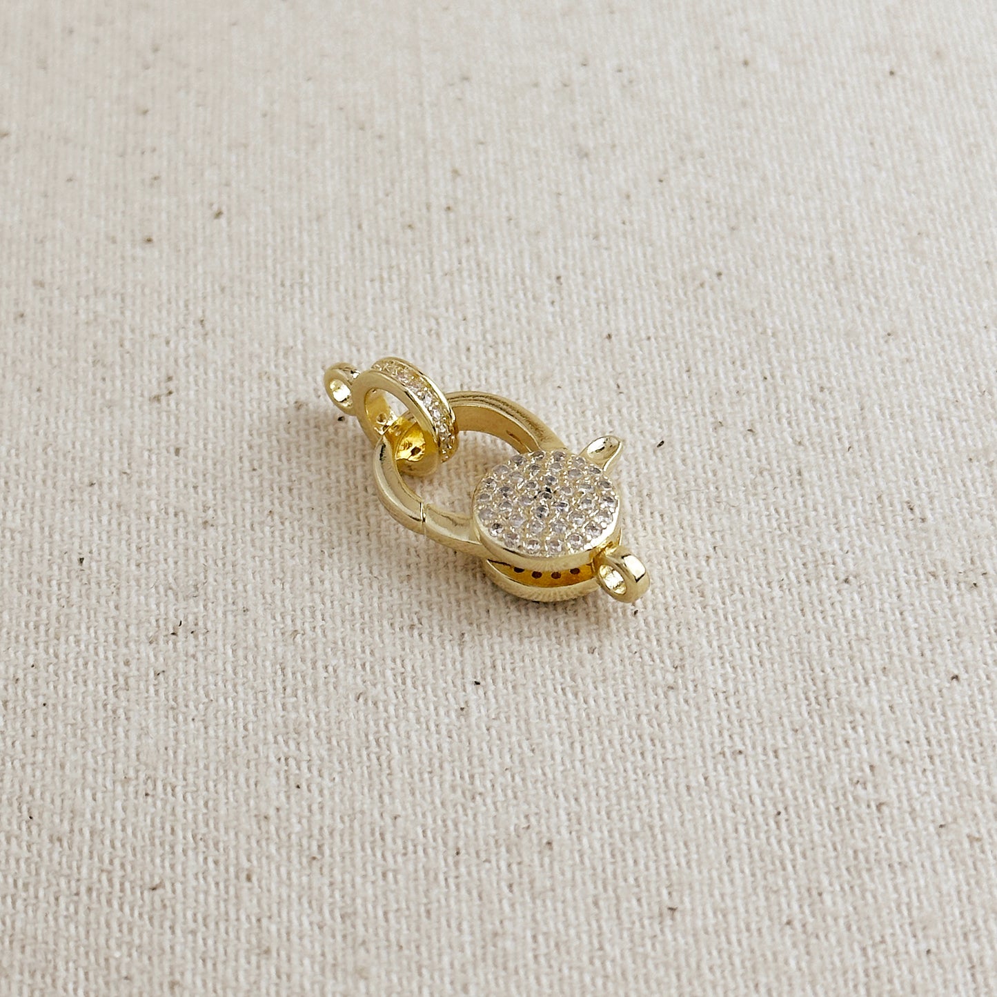 18k Gold Filled CZ Lobster Claw Clasp