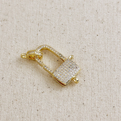 18k Gold Filled CZ Lock Clasp