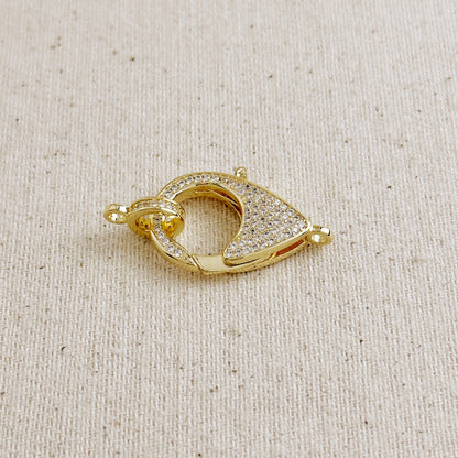 18k Gold Filled CZ Lobster Claw Clasp