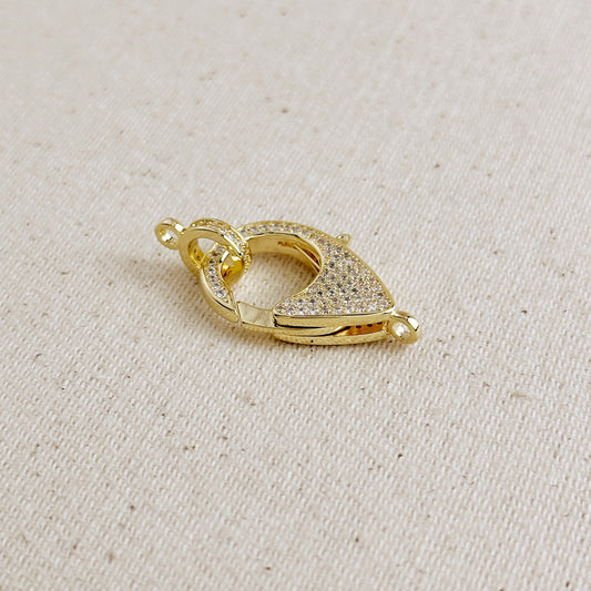 18k Gold Filled CZ Lobster Claw Clasp