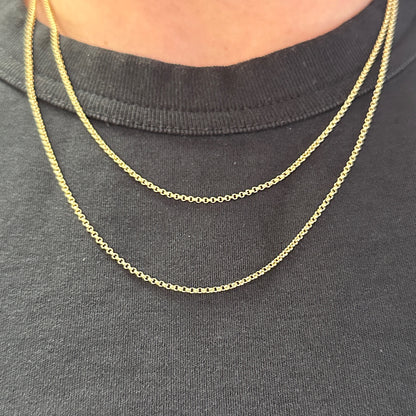 18k Gold Filled 1.5mm Rolo Chain Available in 16", 18", 20", 24"