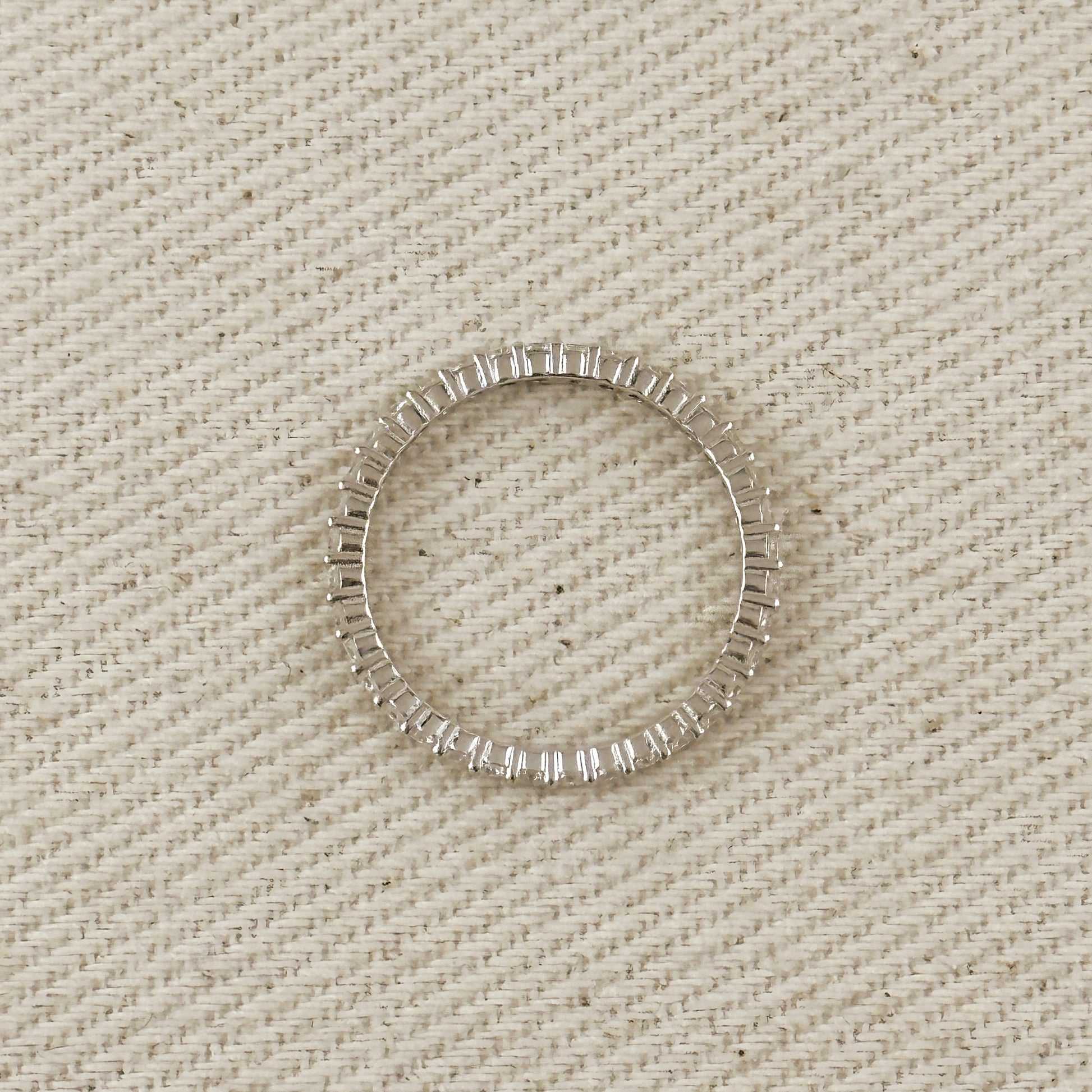 .925 Sterling Silver Rhodium Plated Moissanite Eternity Band Ring