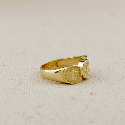 18k Gold Filled Triple Saint Benedict Ring