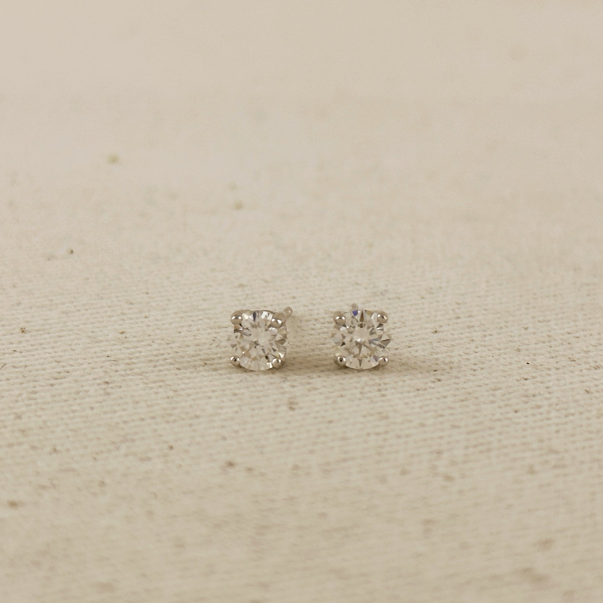 .925 Sterling Silver Rhodium Plated 5.0 mm Round Cut Moissanite Stud