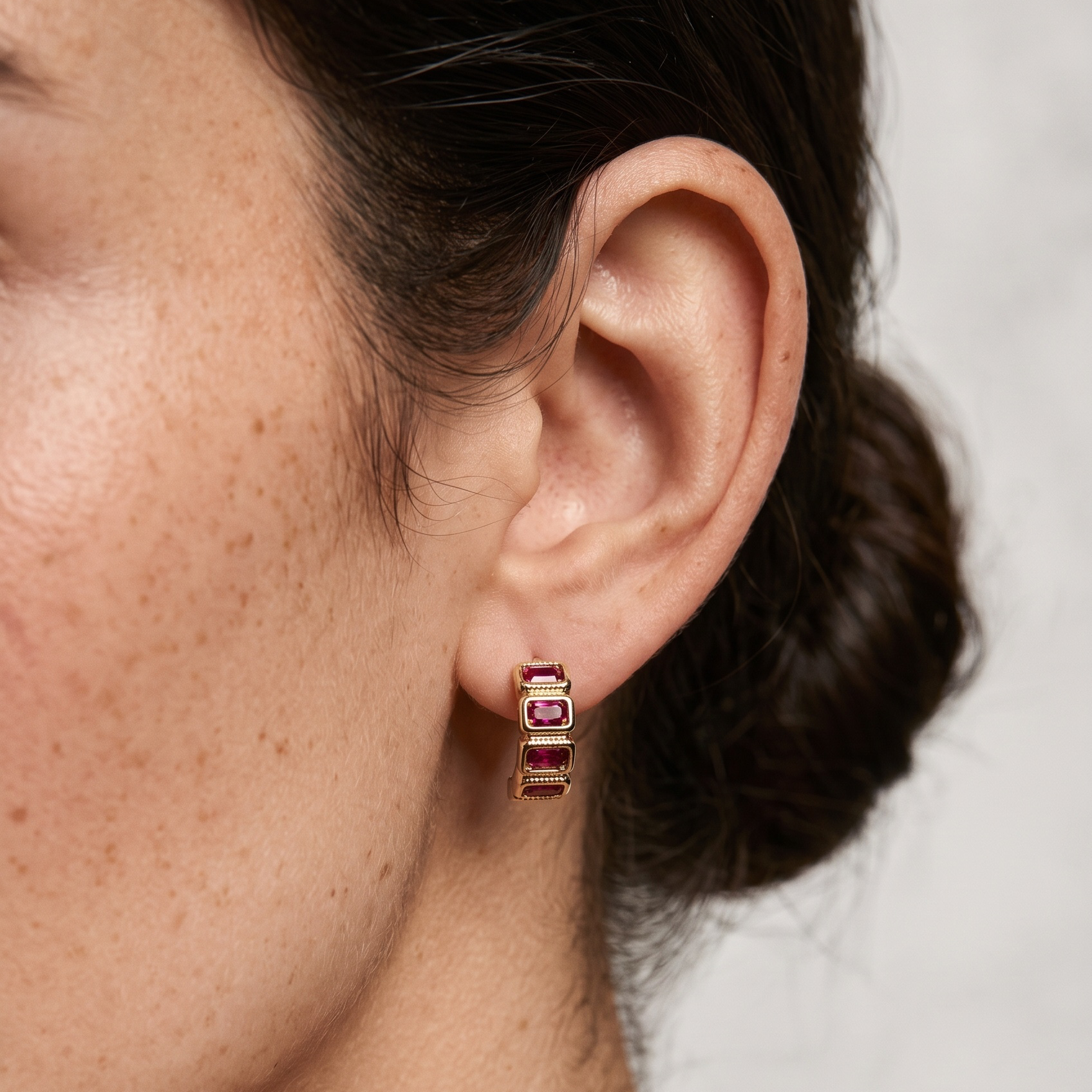18k Gold Filled Chunky CZ Curve Earrings