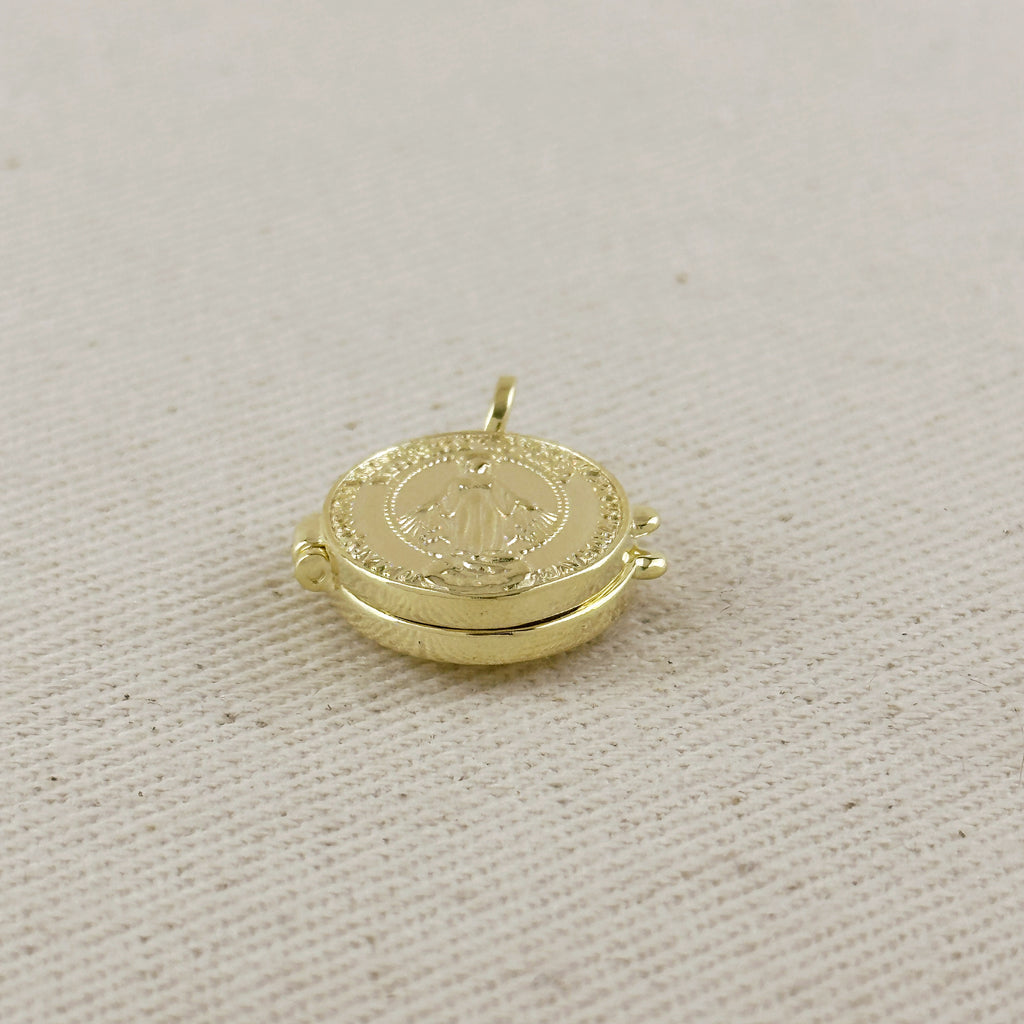 18k Gold Filled Lady of Grace Locket Pendant