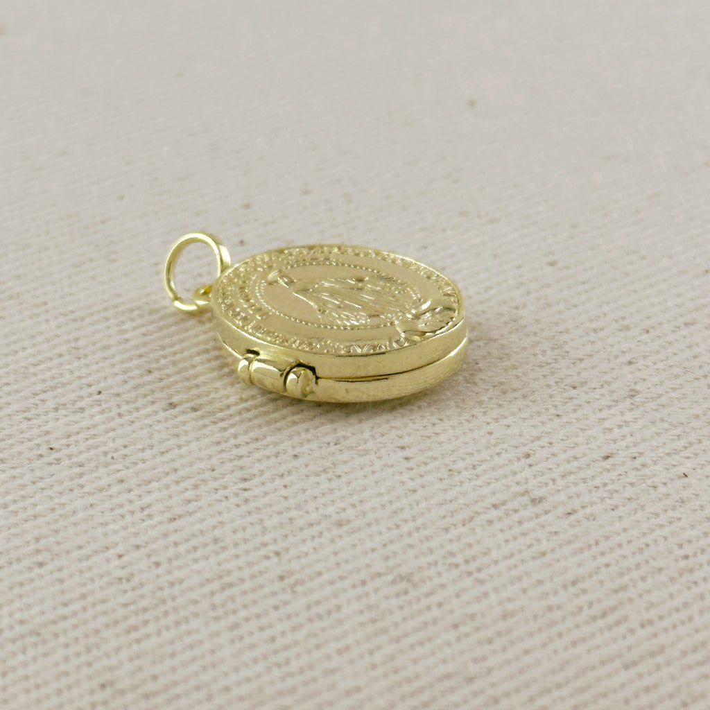 18k Gold Filled Lady of Grace Locket Pendant