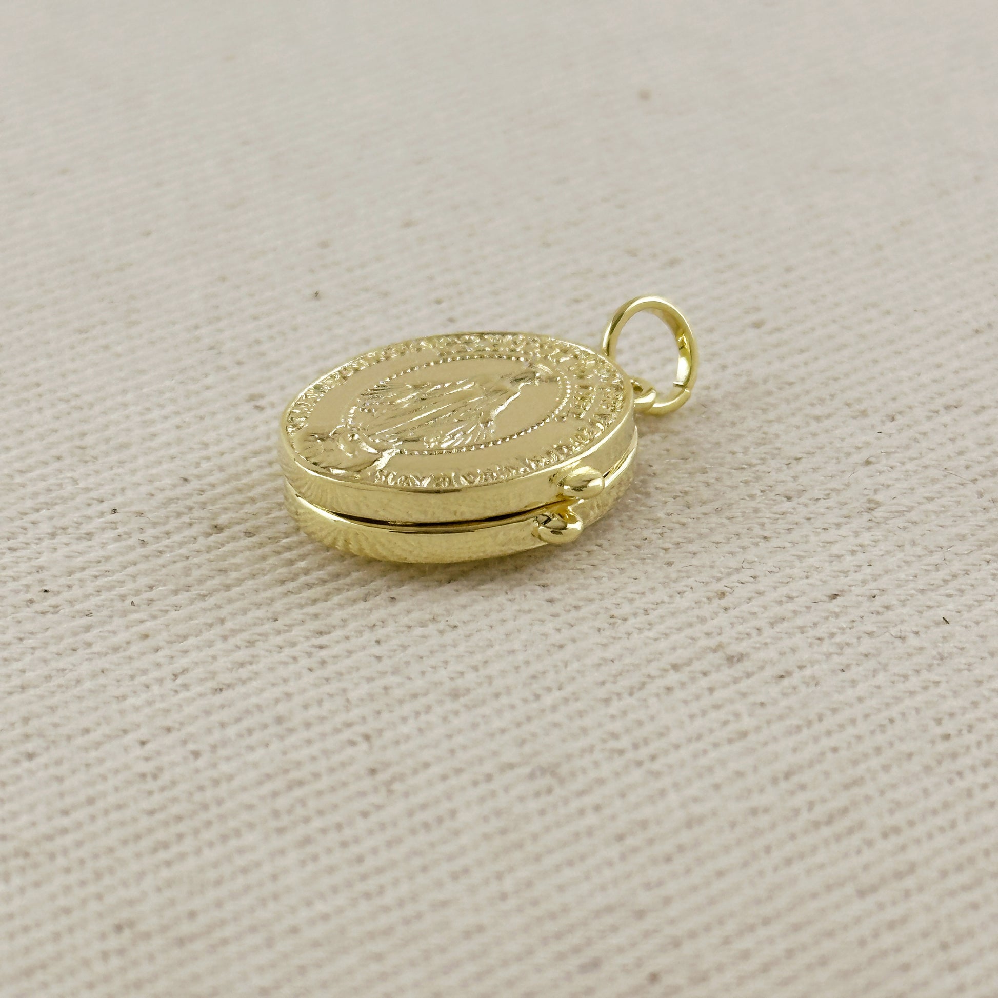 18k Gold Filled Lady of Grace Locket Pendant