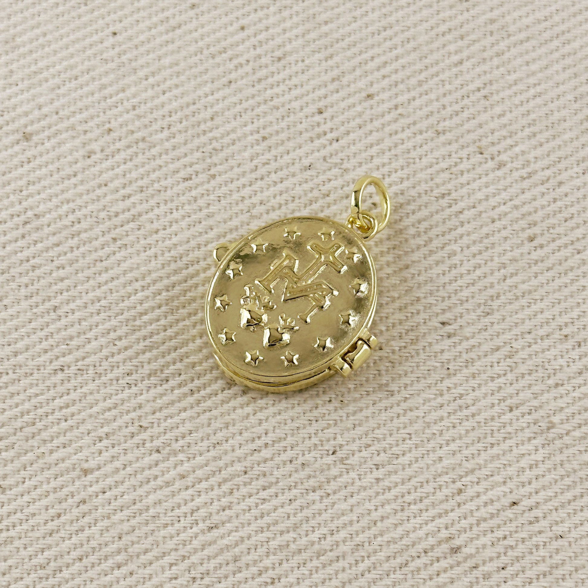 18k Gold Filled Lady of Grace Locket Pendant