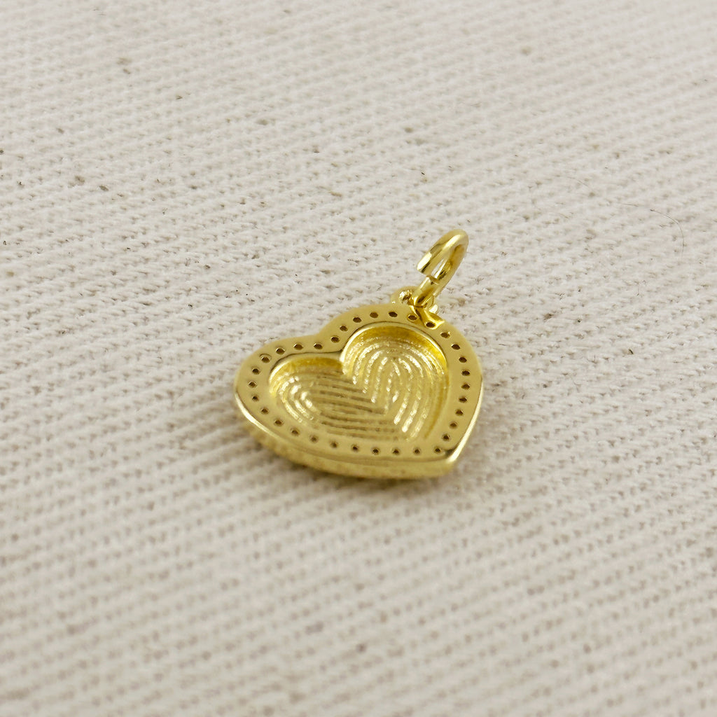 18k Gold Filled CZ Polished Heart Pendant