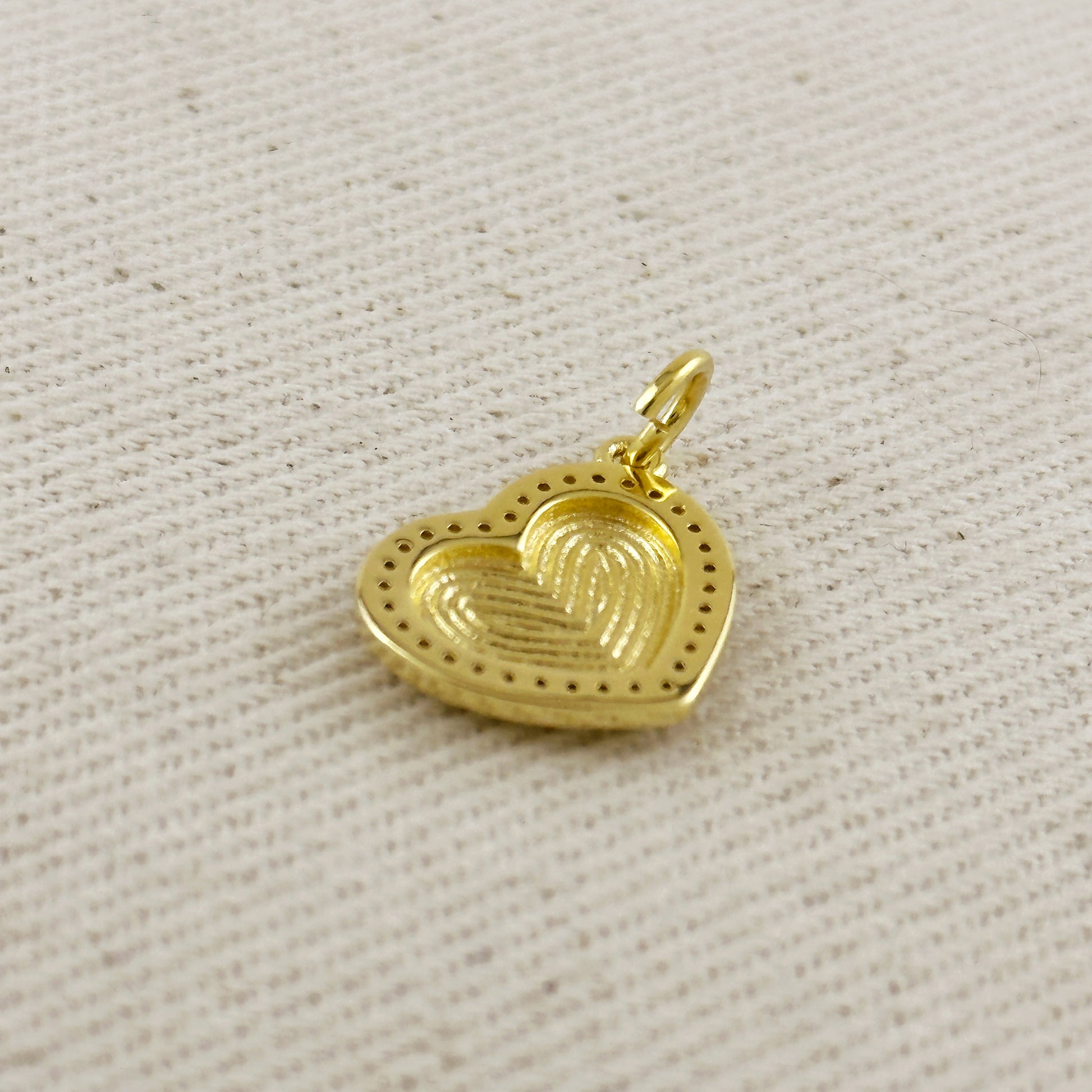 18k Gold Filled CZ Polished Heart Pendant