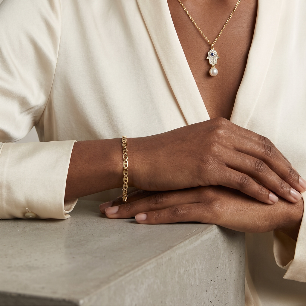 18k Gold Filled Detailed Mariner Anklet