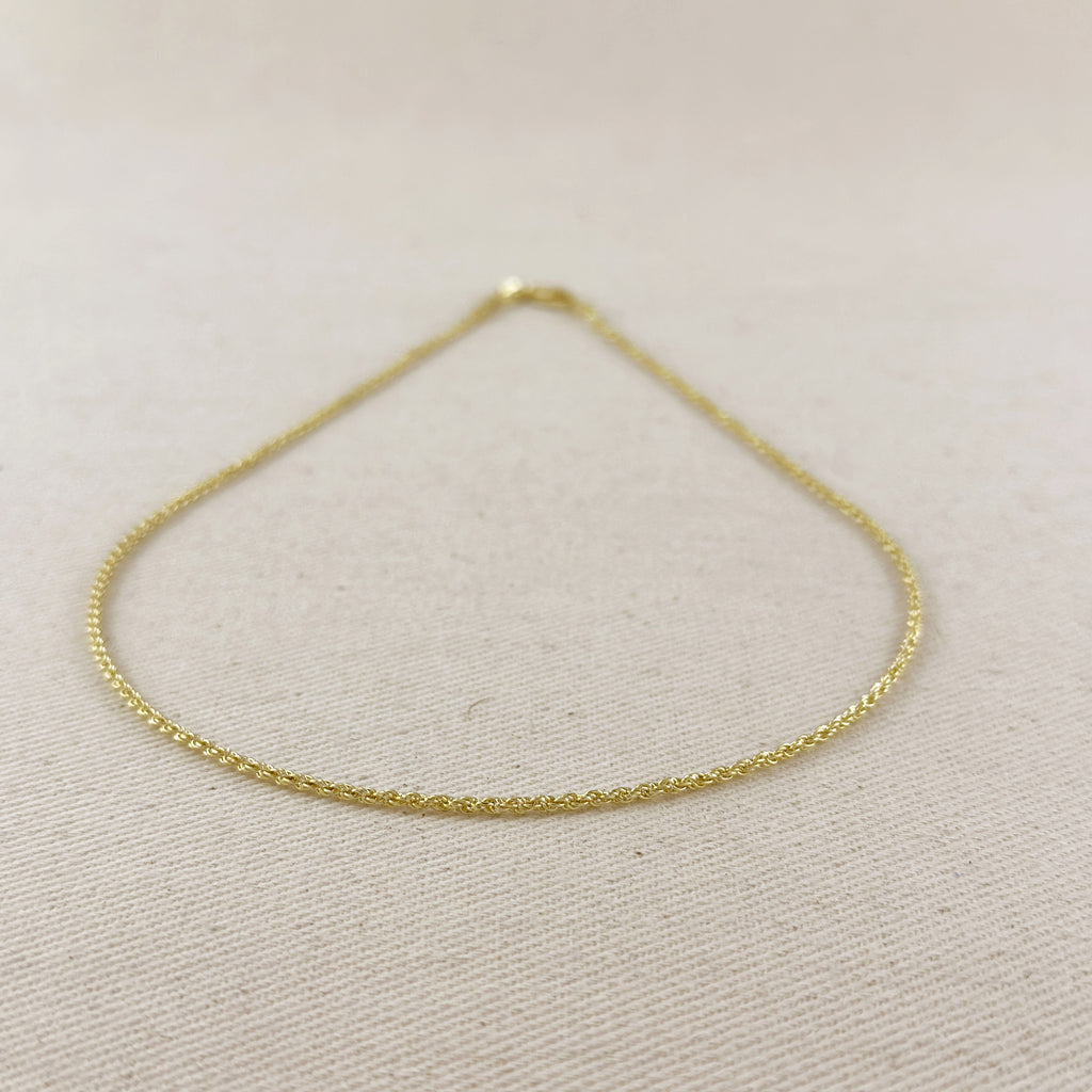 18k Gold Filled 1.7mm Rope Chain