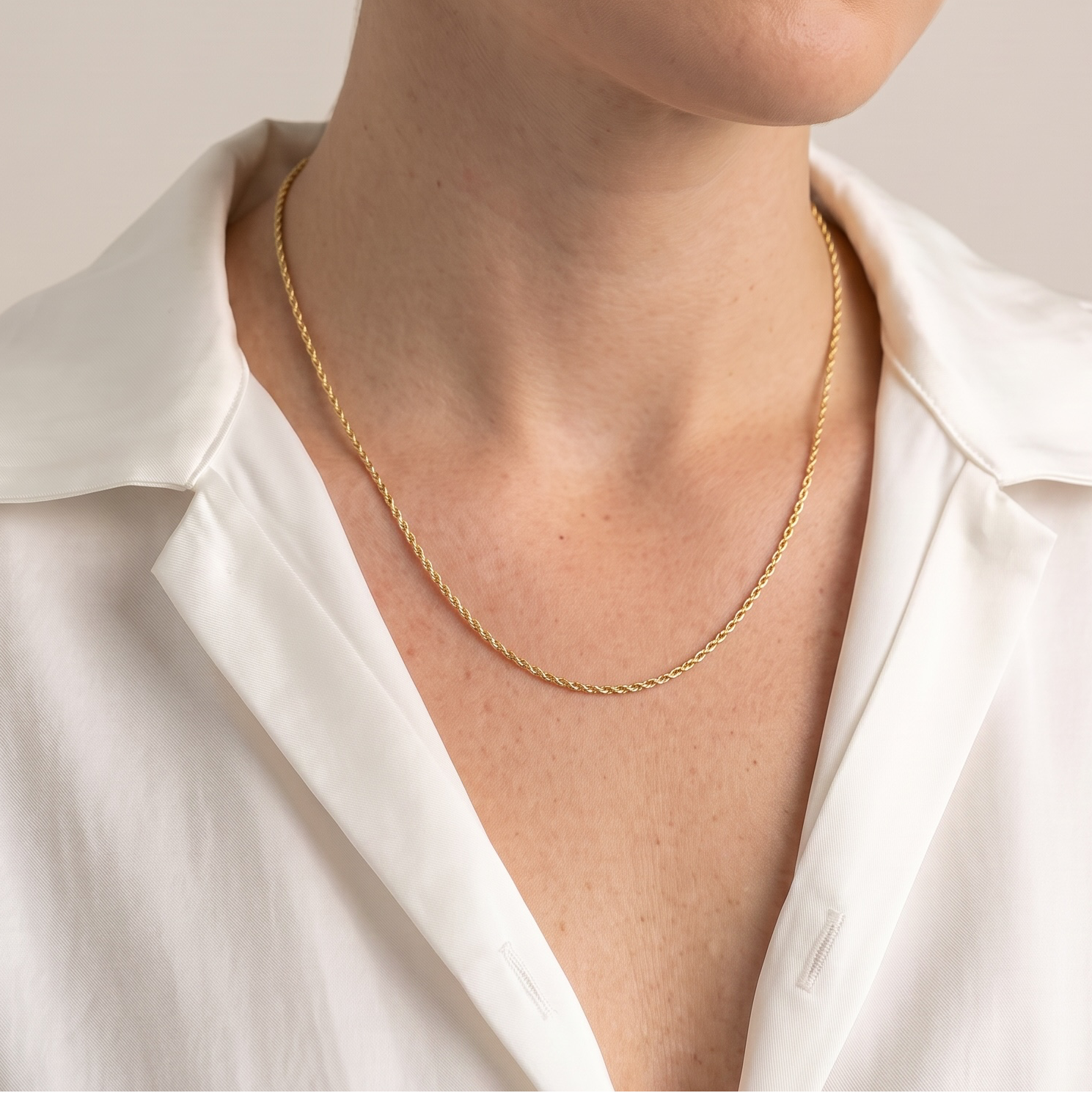 18k Gold Filled 1.7mm Rope Chain