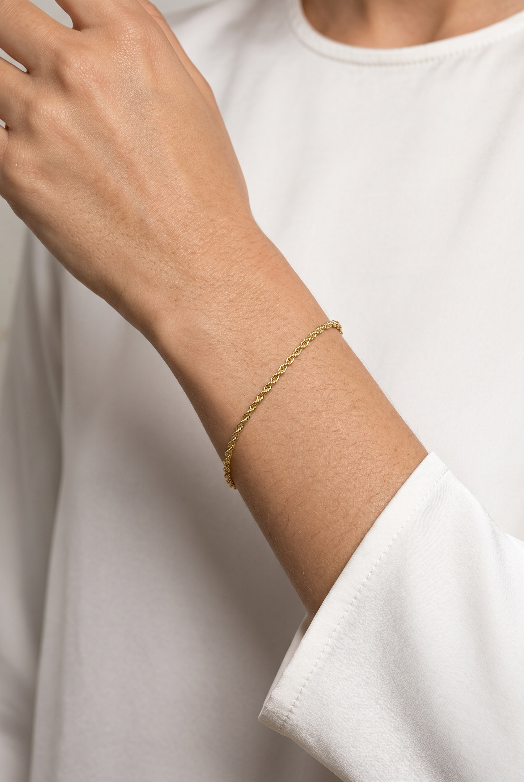 18k Gold Filled 1.7mm Rope Chain Bracelet
