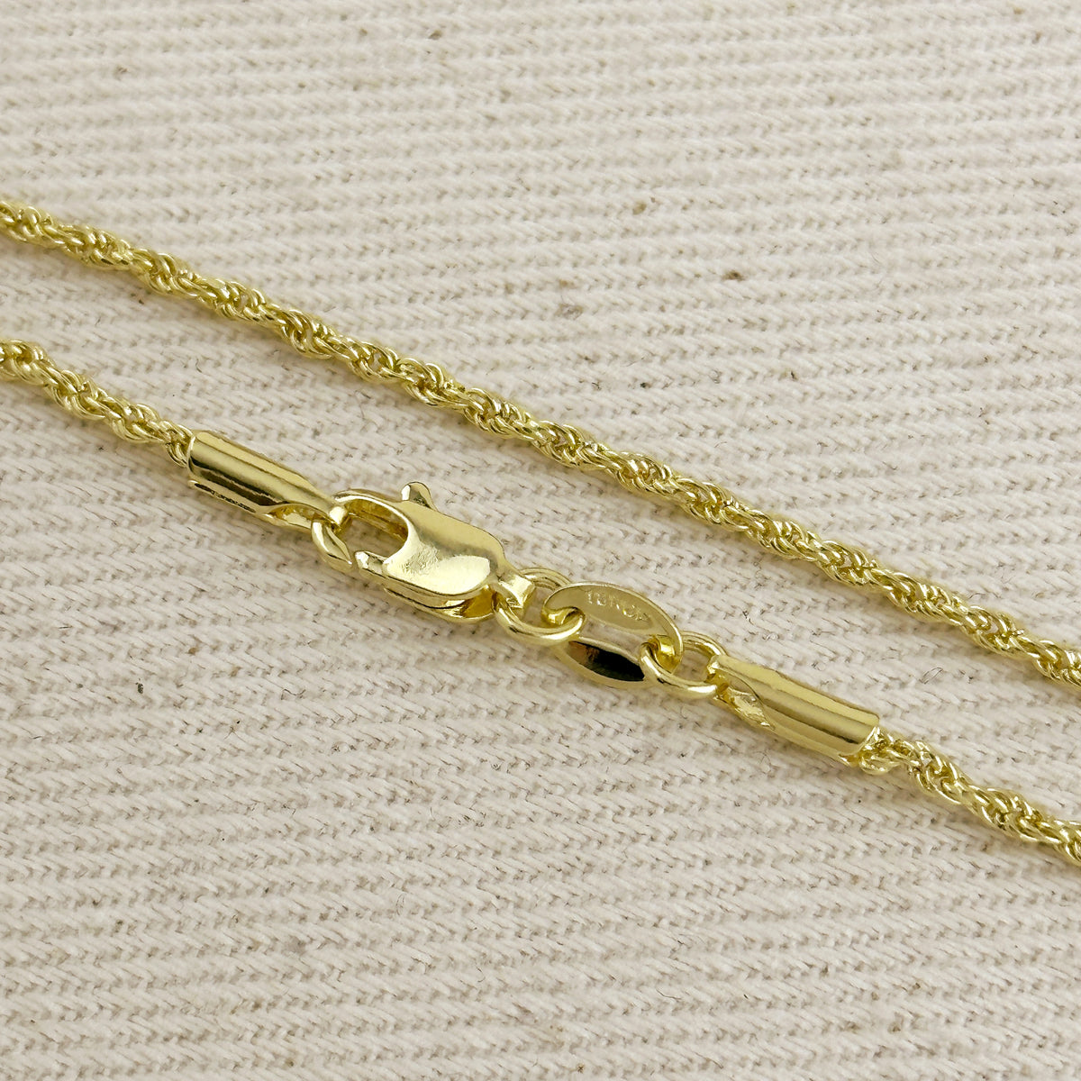 18k Gold Filled 1.7mm Rope Chain Bracelet