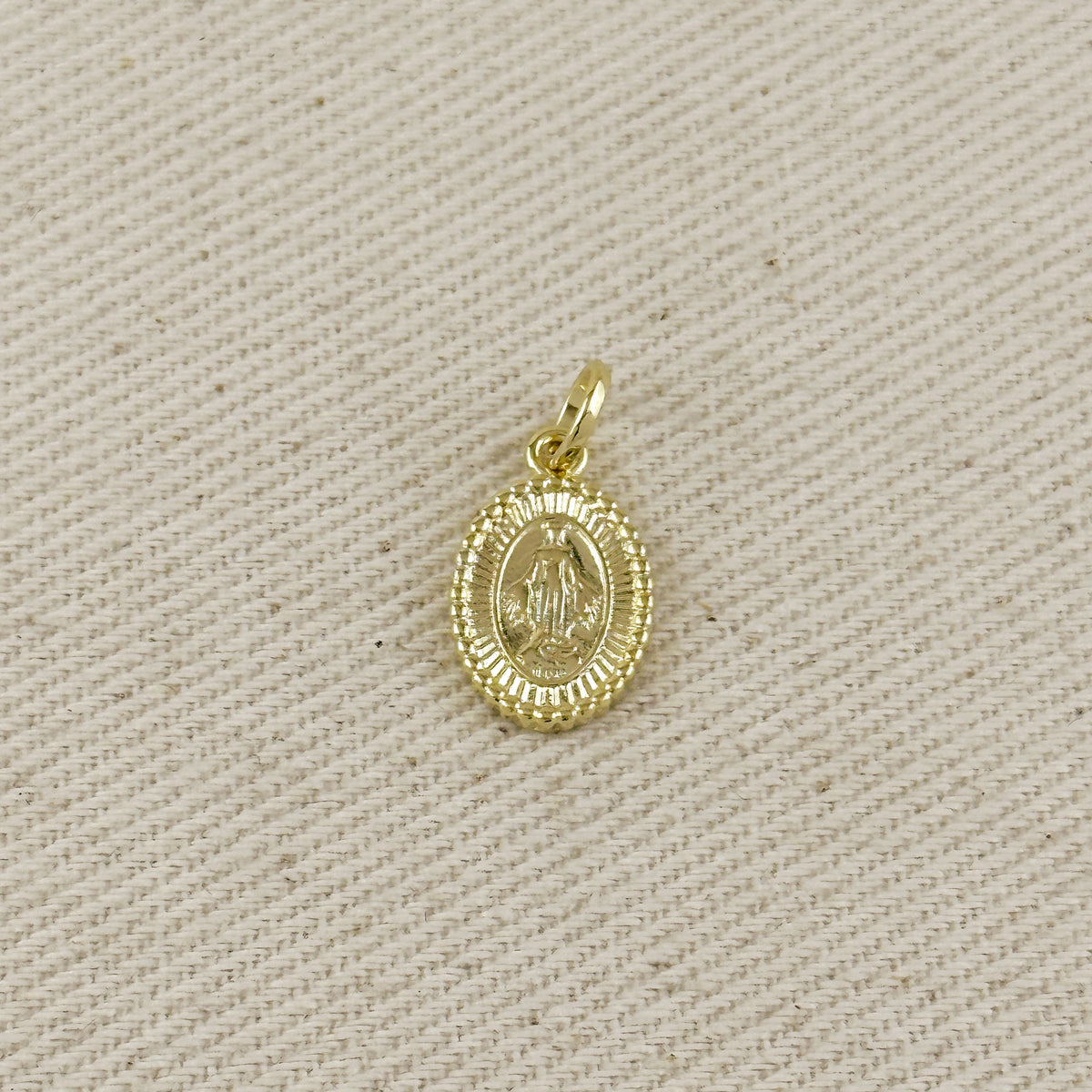 18k Gold Filled Mini Scalloped Lady of Grace Pendant