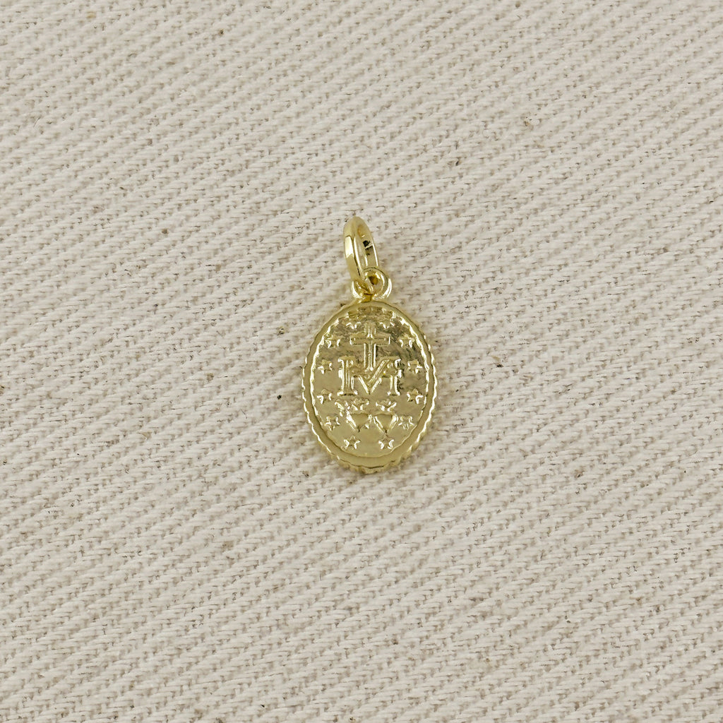 18k Gold Filled Mini Scalloped Lady of Grace Pendant