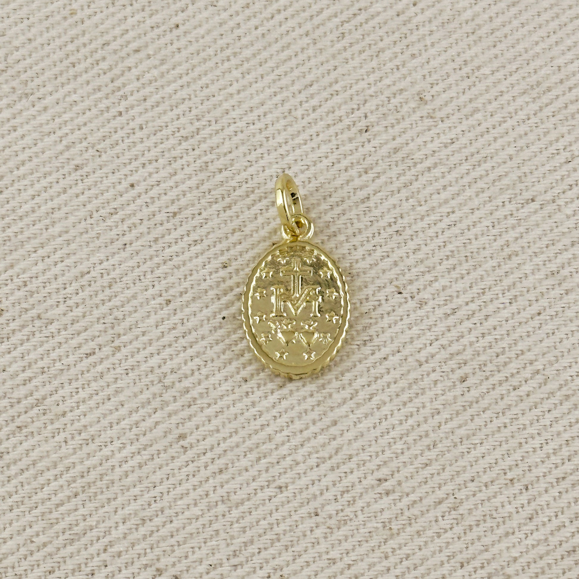 18k Gold Filled Mini Scalloped Lady of Grace Pendant