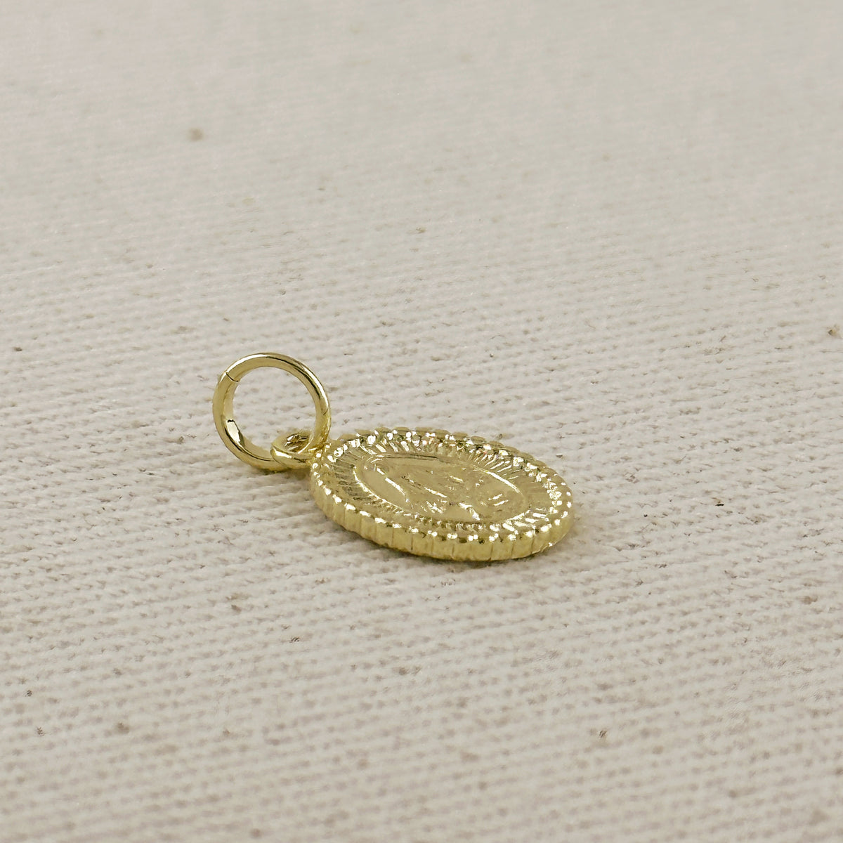 18k Gold Filled Mini Scalloped Lady of Grace Pendant