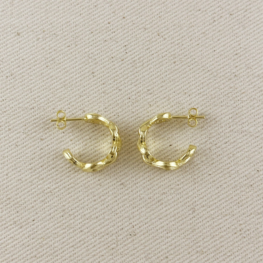 18k Gold Filled Braided Infinity C- Hoop Earrings