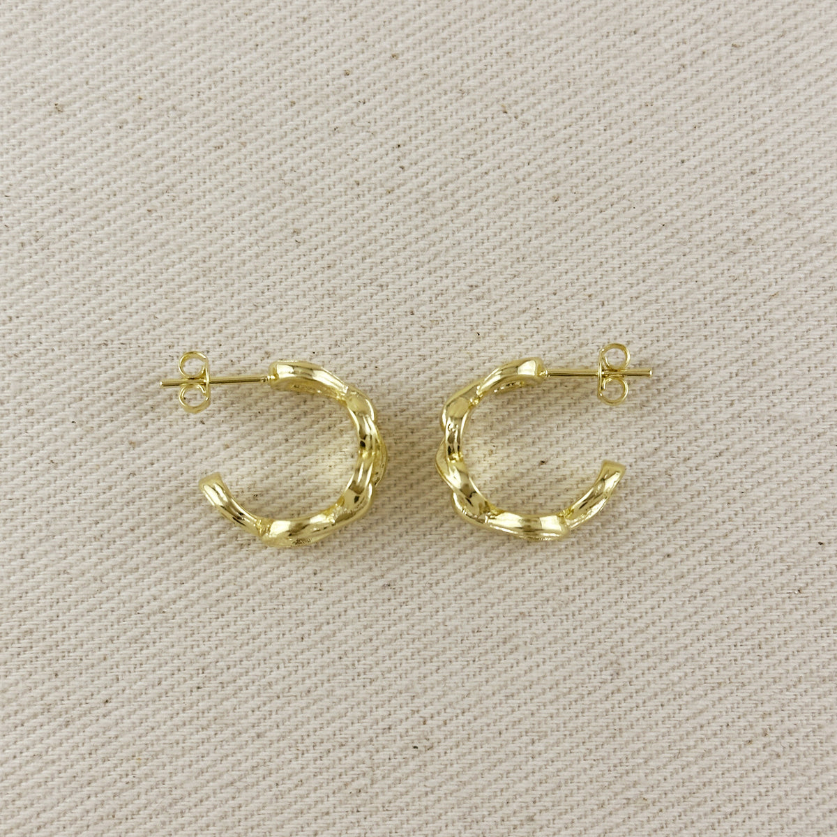 18k Gold Filled Braided Infinity C- Hoop Earrings