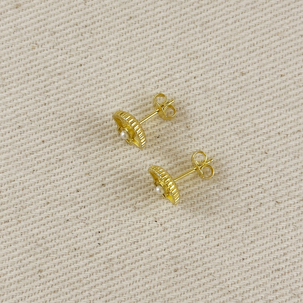 18k Gold Filled Seashell Stud Earrings