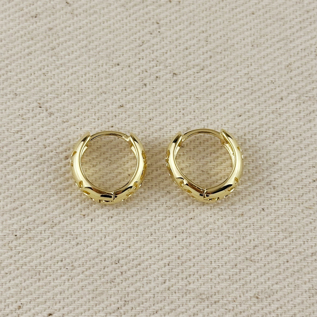 18k Gold Filled Leaves Huggies