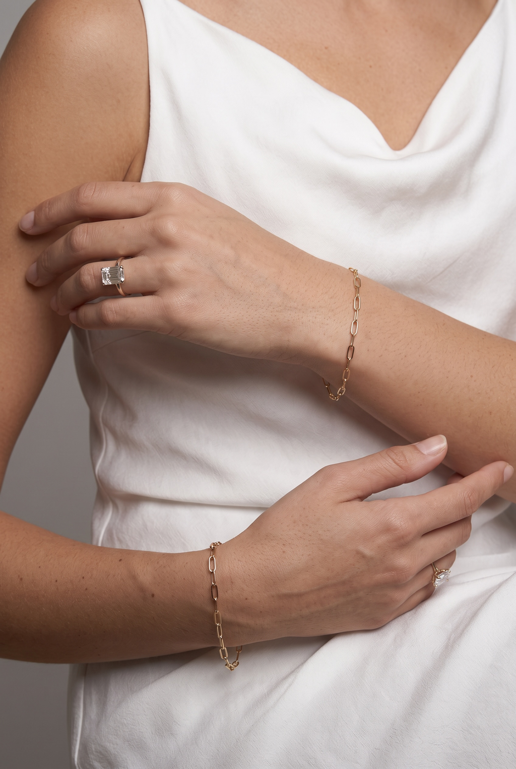 18k Gold Filled Simple Paperclip Link Chain Bracelet