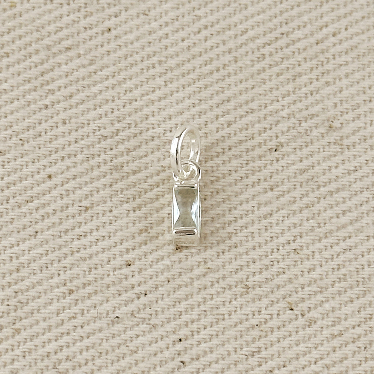 Silver Filled Baguette Birthstone Charm
