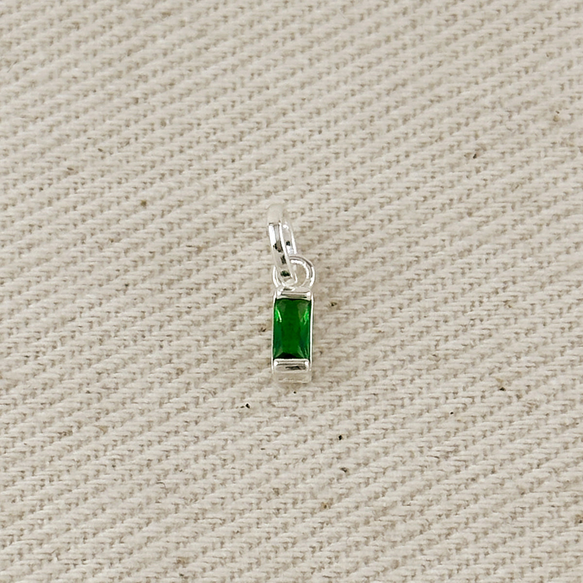 Silver Filled Baguette Birthstone Charm