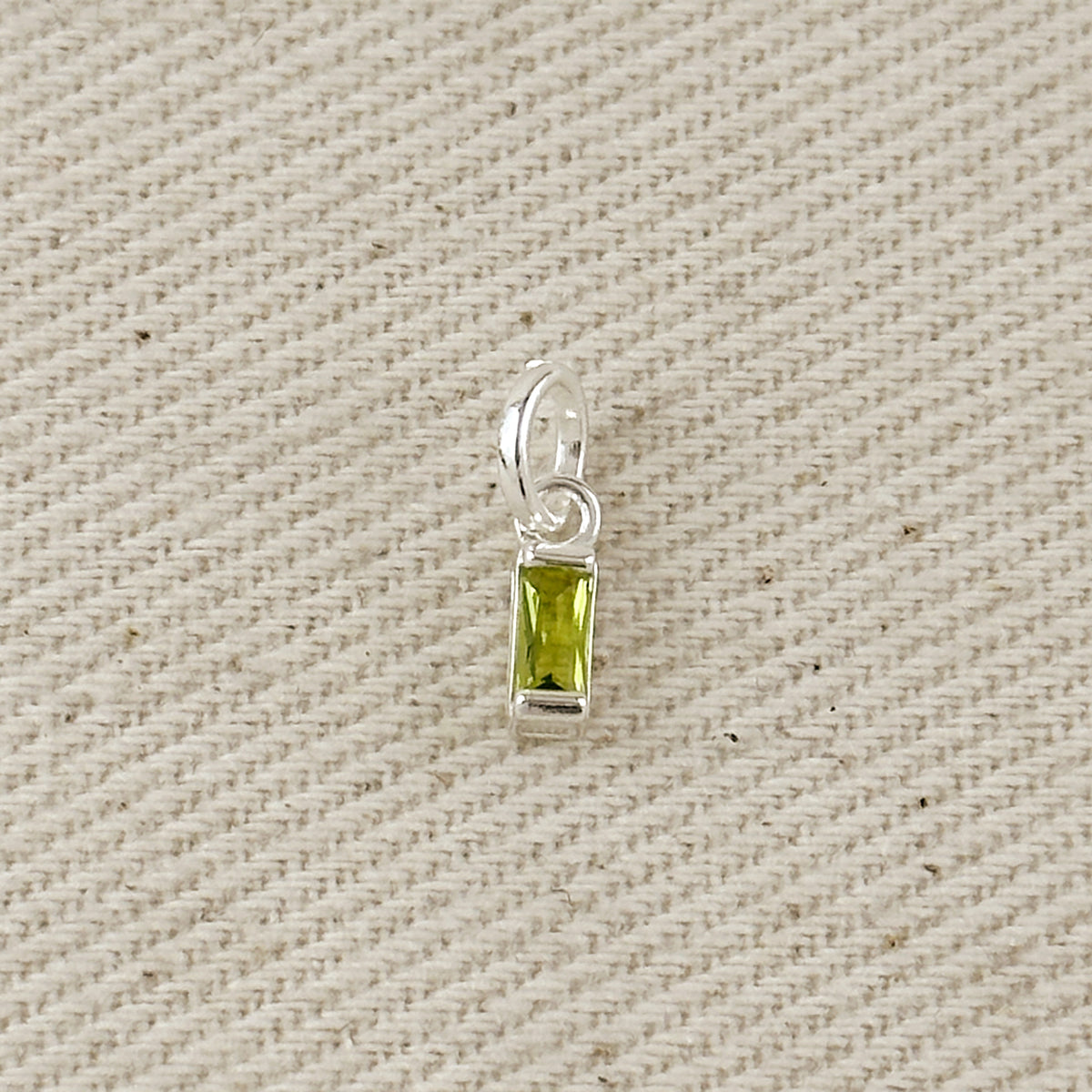 Silver Filled Baguette Birthstone Charm