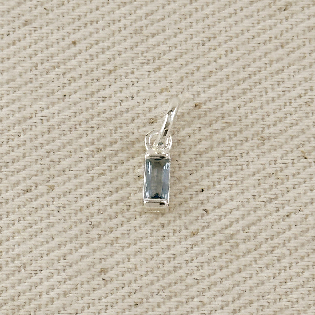 Silver Filled Baguette Birthstone Charm
