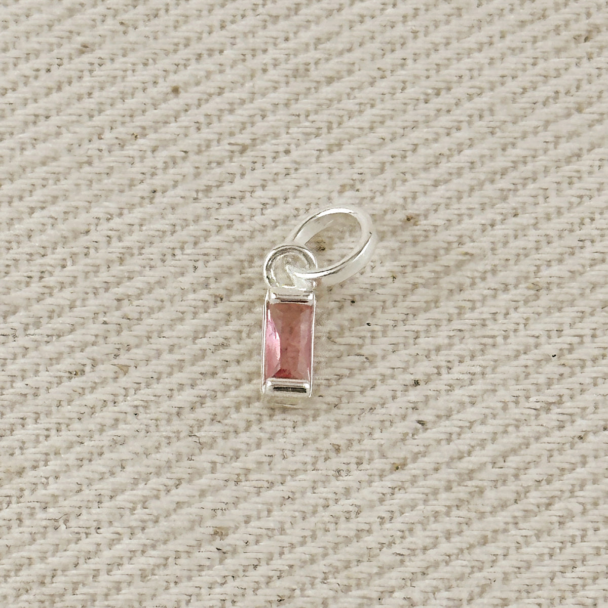 Silver Filled Baguette Birthstone Charm