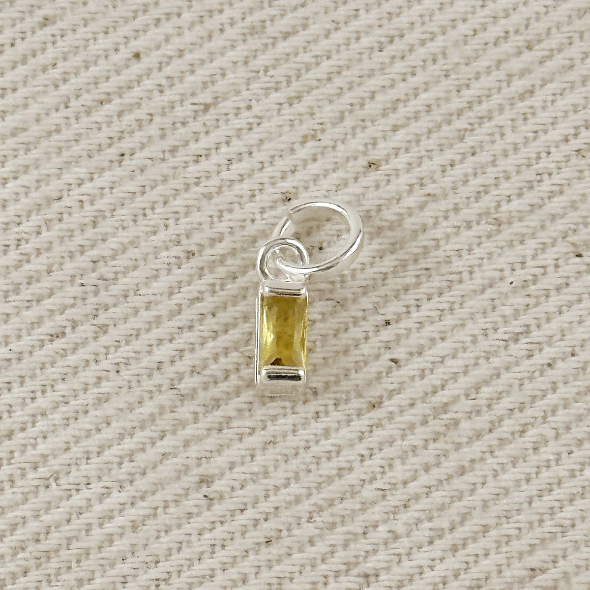 Silver Filled Baguette Birthstone Charm