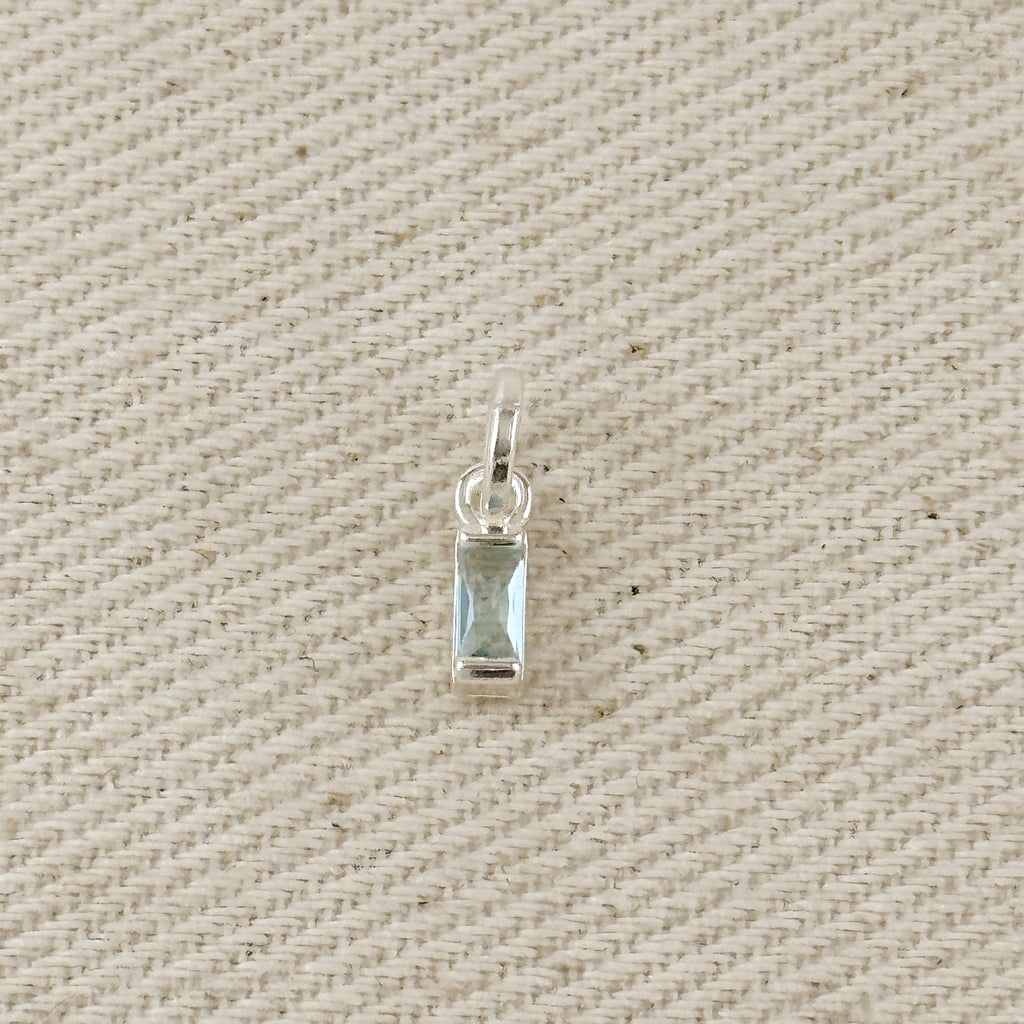 Silver Filled Baguette Birthstone Charm