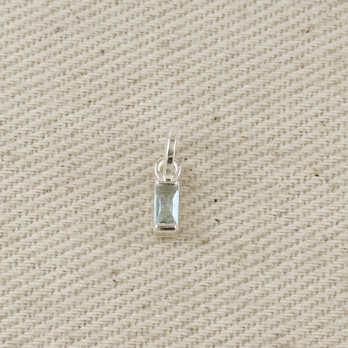 Silver Filled Baguette Birthstone Charm
