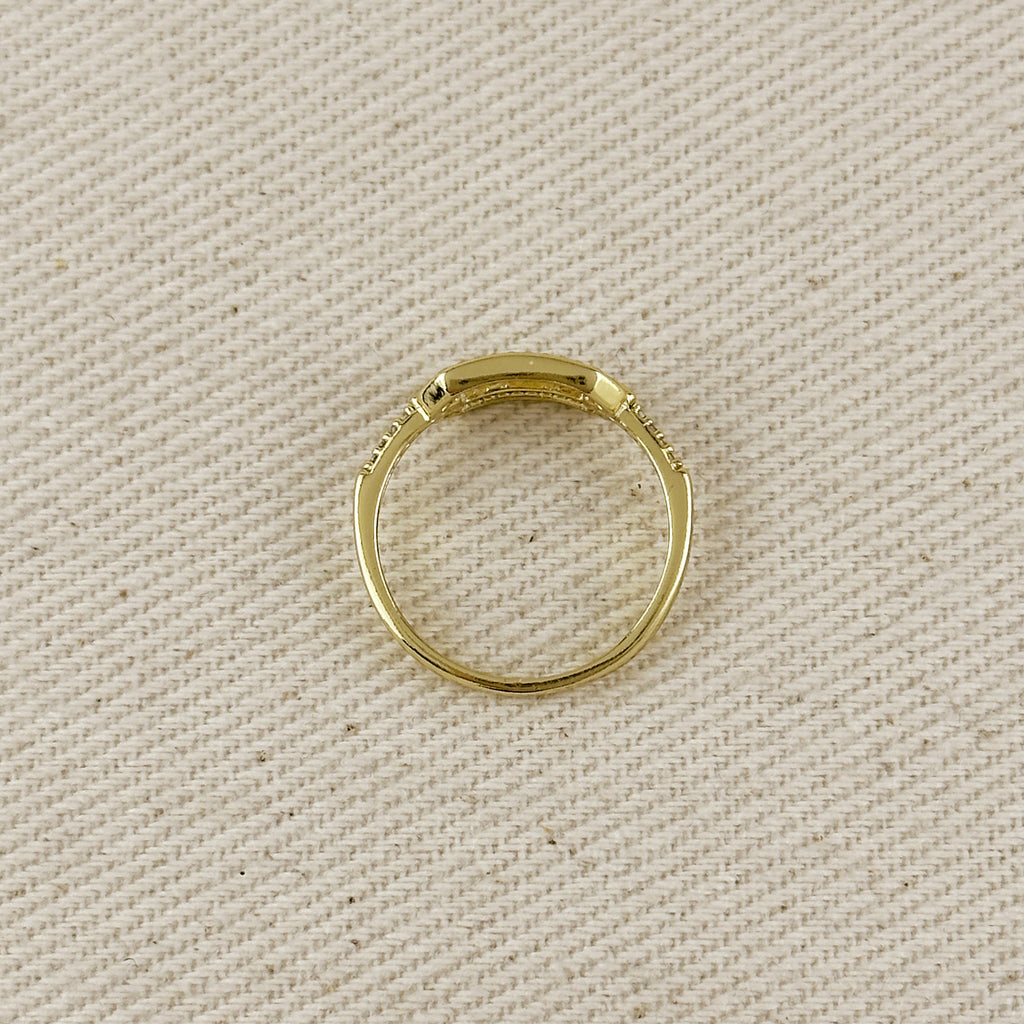 18k Gold Filled Pave Link Ring