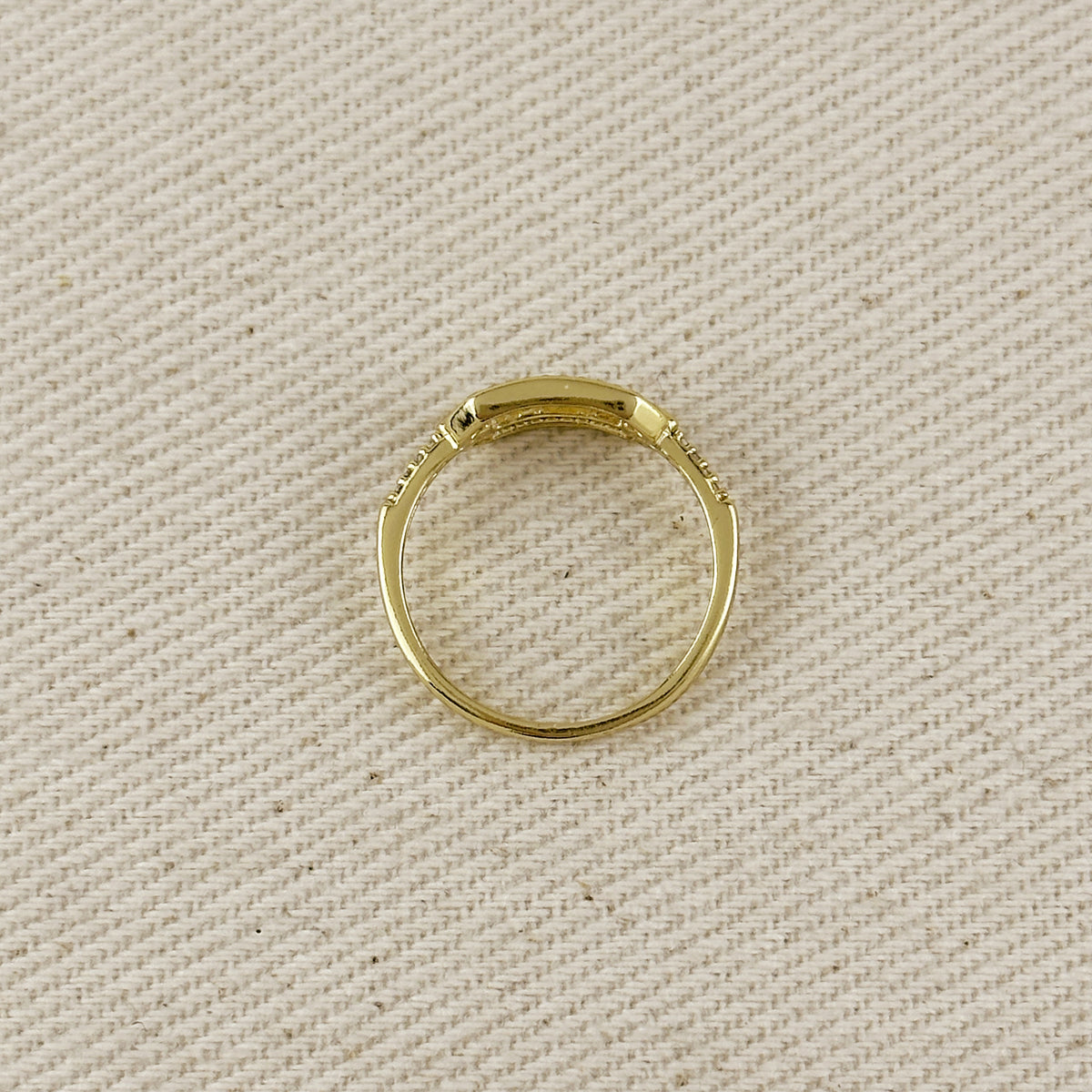 18k Gold Filled Pave Link Ring