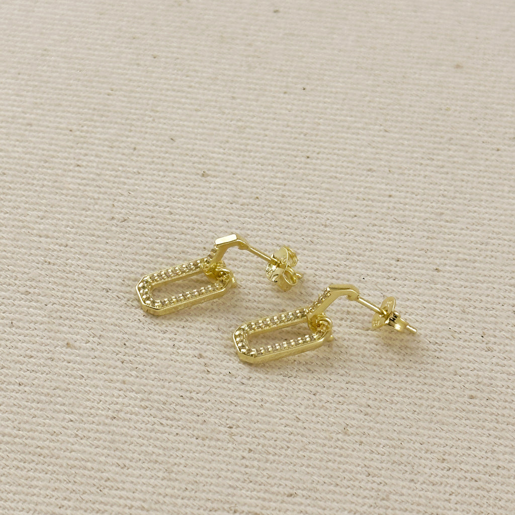 18k Gold Filled Pave Link Earrings
