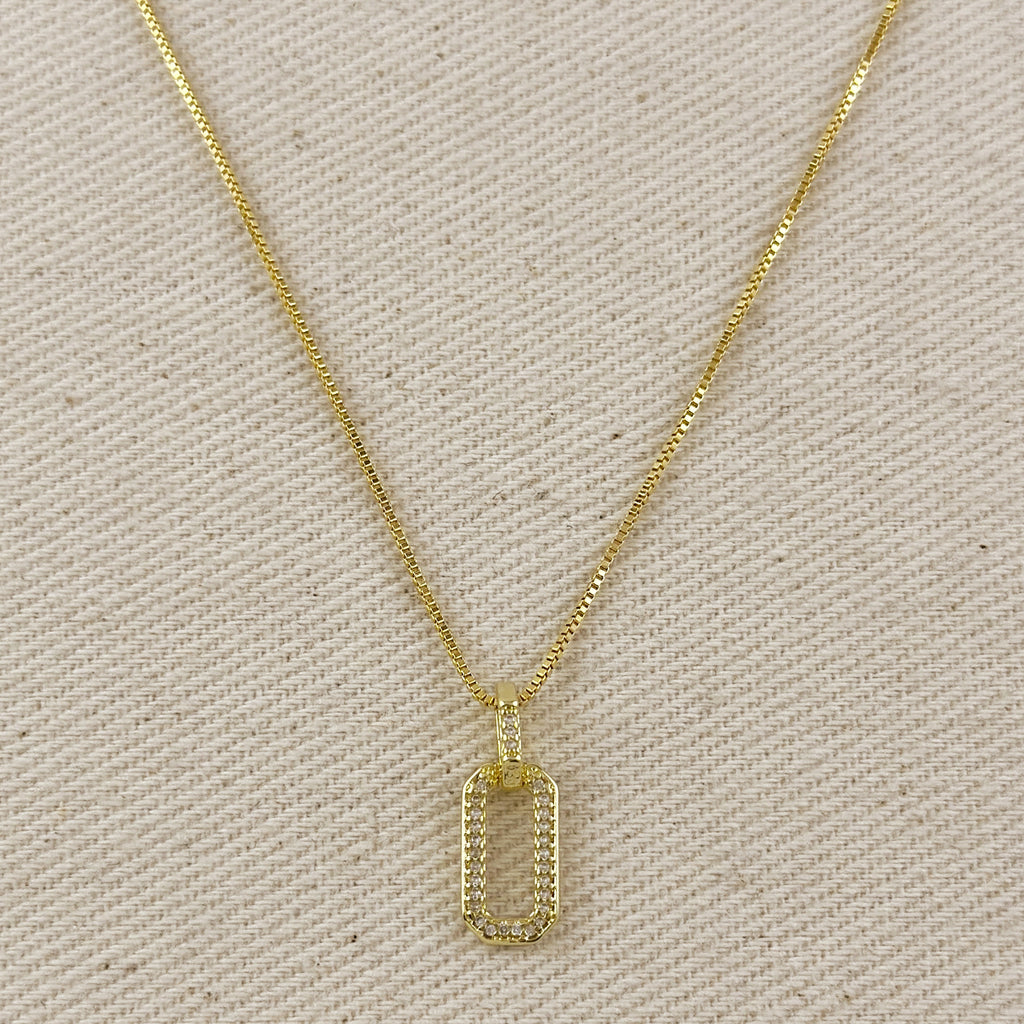 18k Gold Filled Pave Link Necklace