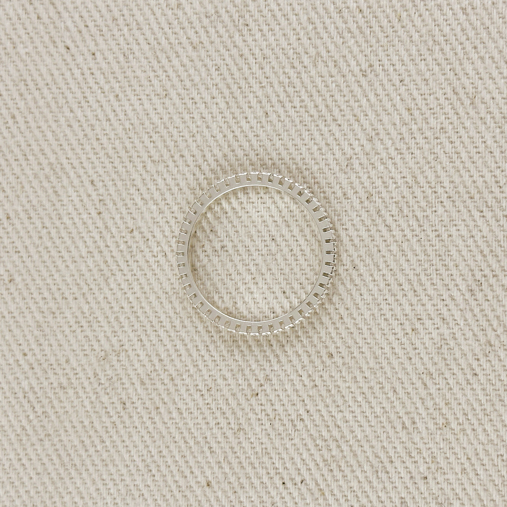 .925 Silver Filled 1.1mm CZ Eternity Band Ring